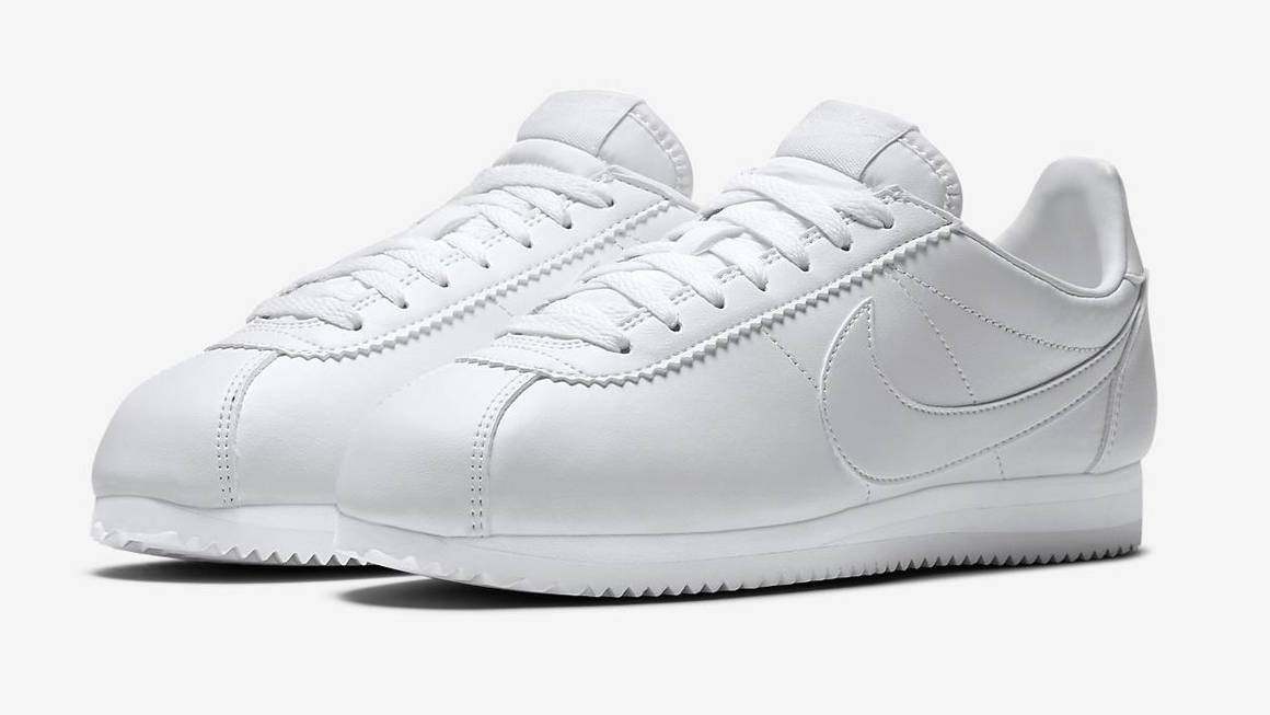 white on white nike cortez