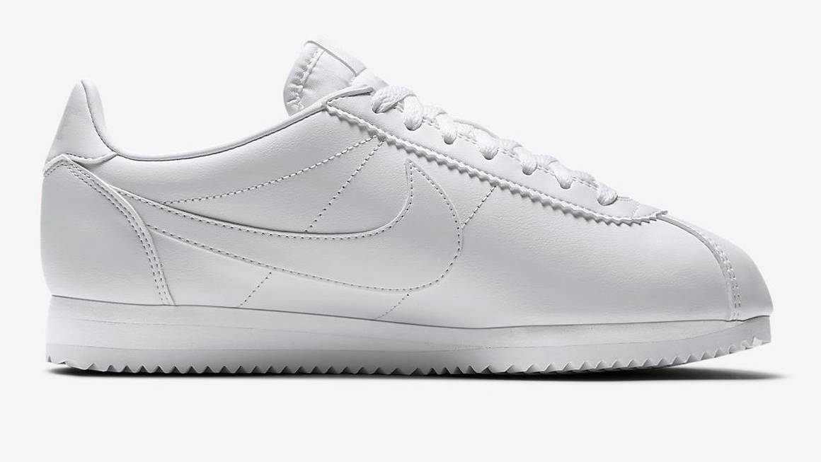 white on white nike cortez