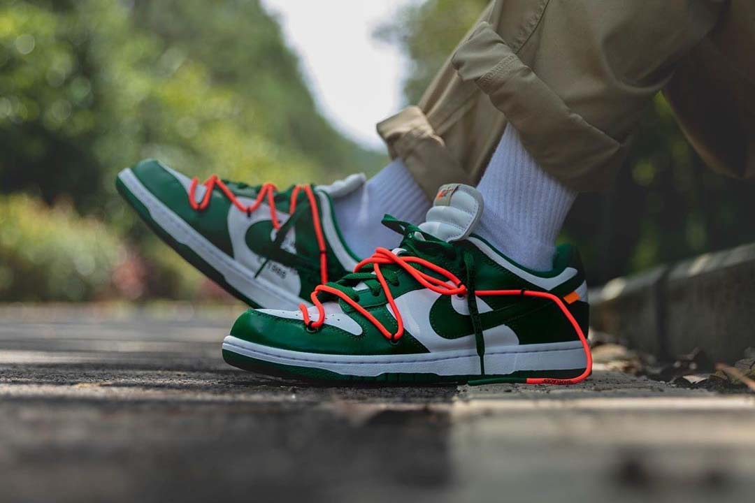off white x nike dunk low green