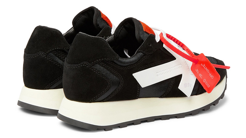 Off-White Leather Trimmed Shell Suede Black