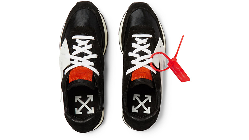 Off-White Leather Trimmed Shell Suede Black