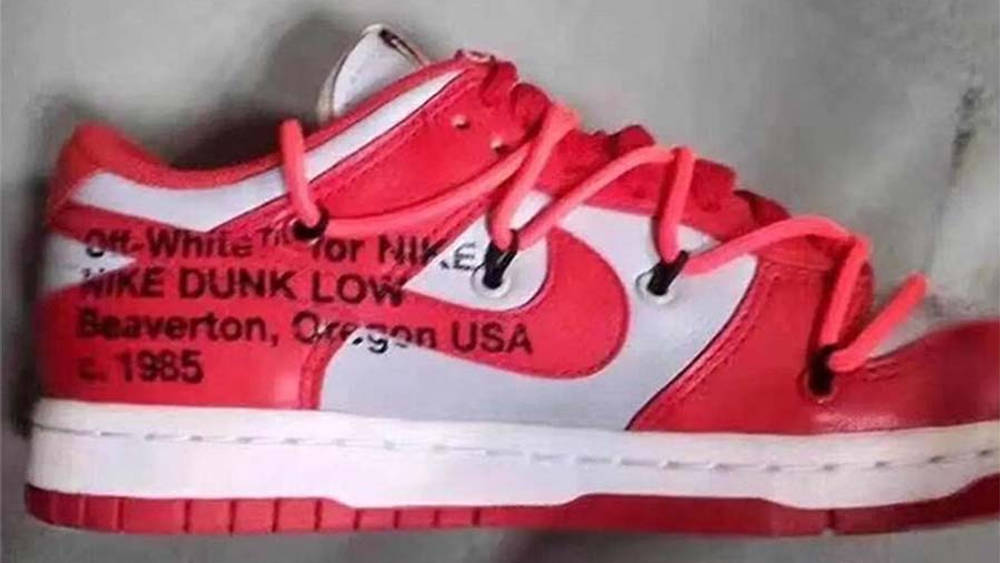 A Sneak Peek At The Off-White x Nike Dunk Low 'University Red' A Sneak Peek At The Off-White x Nike SB Dunk Low ‘University Red’