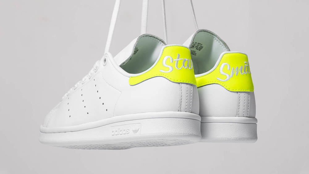 The adidas Stan Smith Gets A Scripted Yellow Heel Counter 2