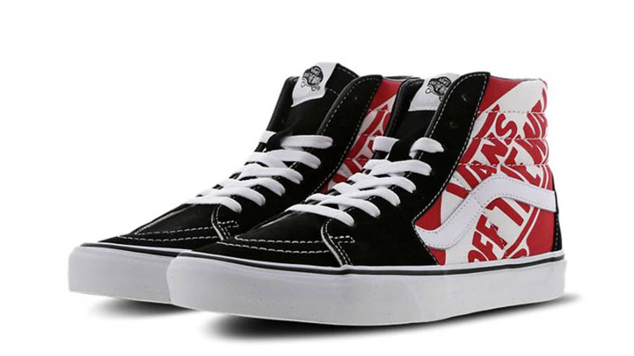 vans black red and white