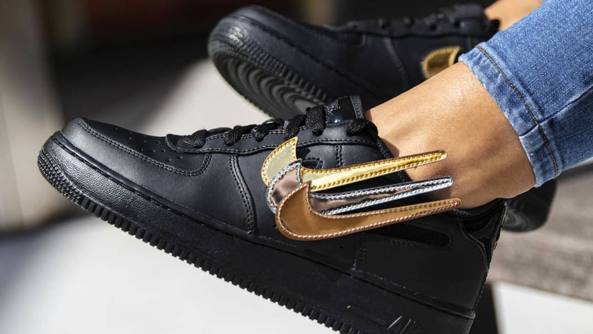 air force 1 removable swoosh black