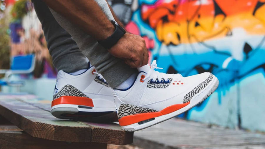 air jordan 3 knicks on feet