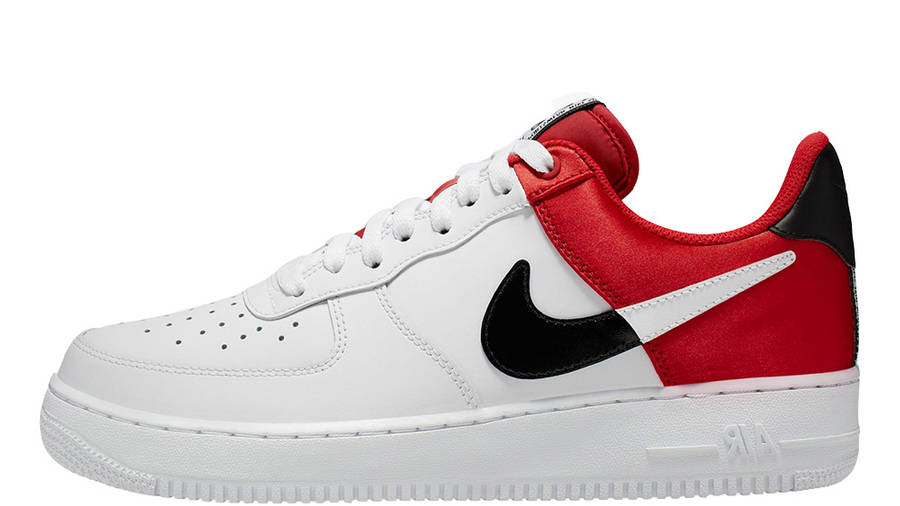 nike white & red air force 1 07 lv8 trainers