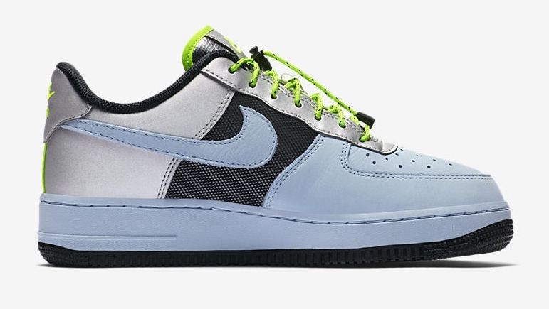 Nike Air Force 1 Neon Green Metallic Silver side