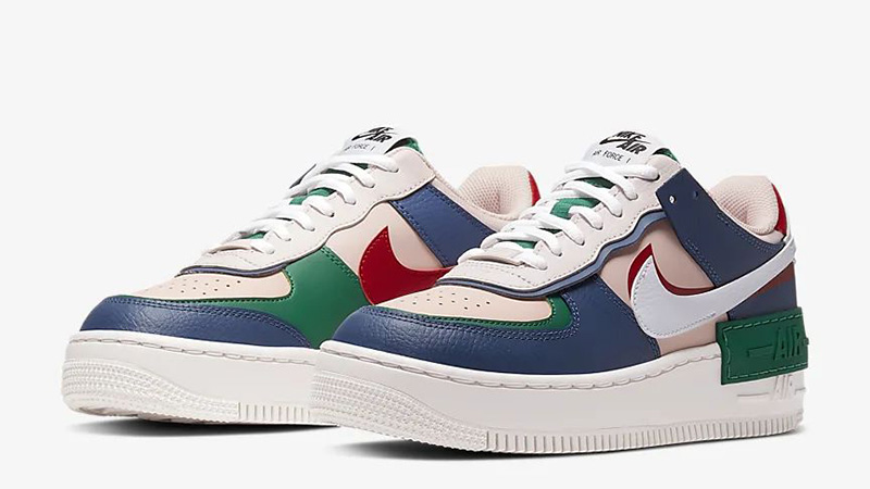 nike air force 1 shadow blue green red