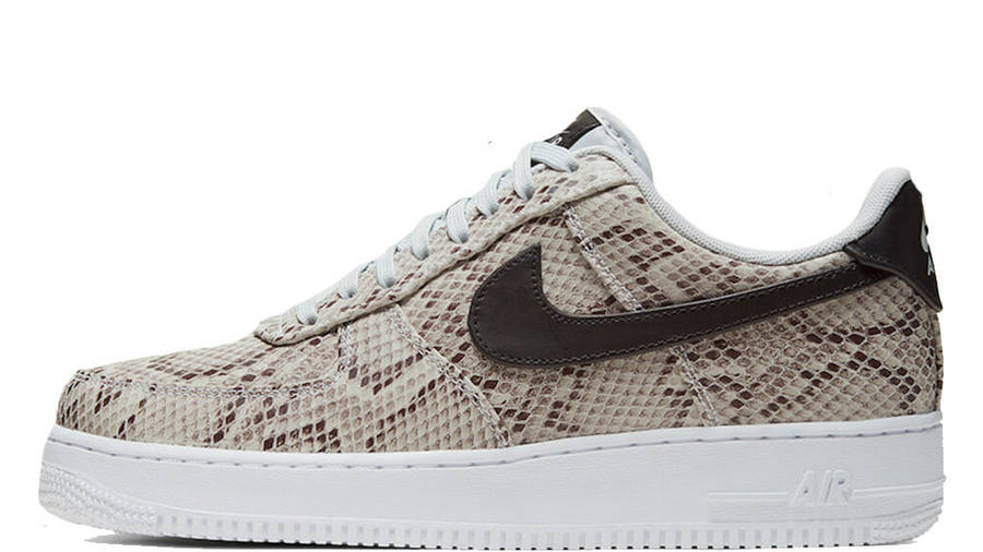 nike air force 1 trainers in white snakeskin