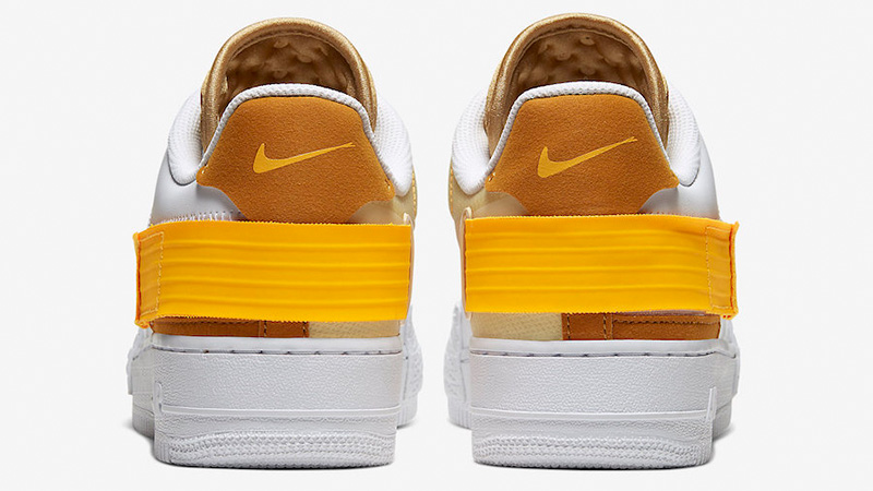 nike af1 white and gold