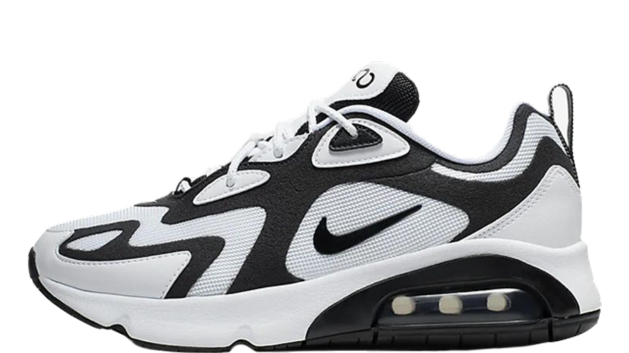 nike white and black air max 200 sneakers