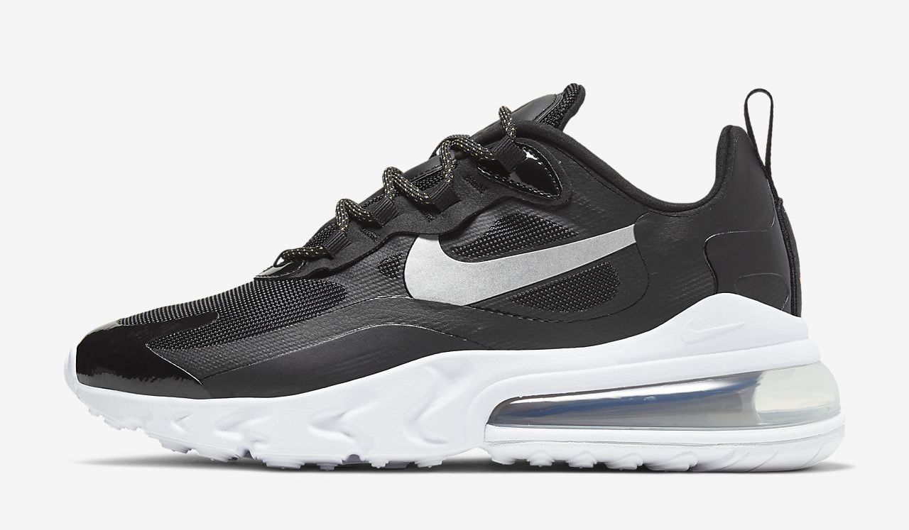 Nike Air Max 270 React Black Metallic Gold side