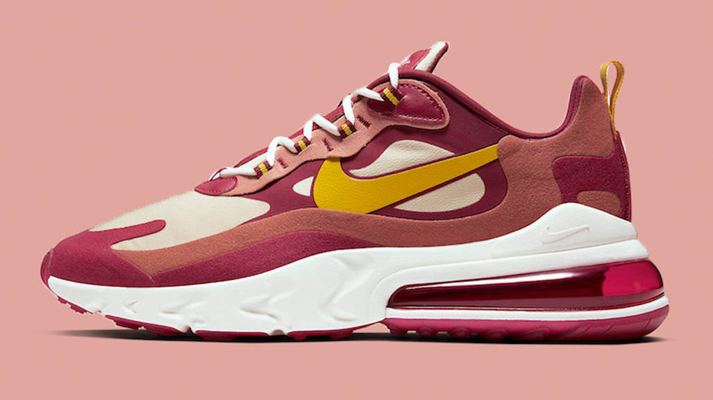 Nike Air Max 270 React Burgundy Gold