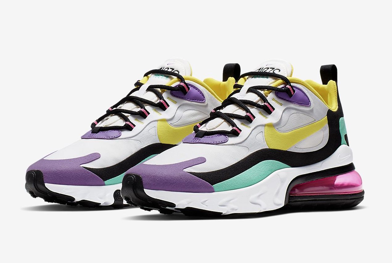 Nike Air Max 270 React White Bright Violet front