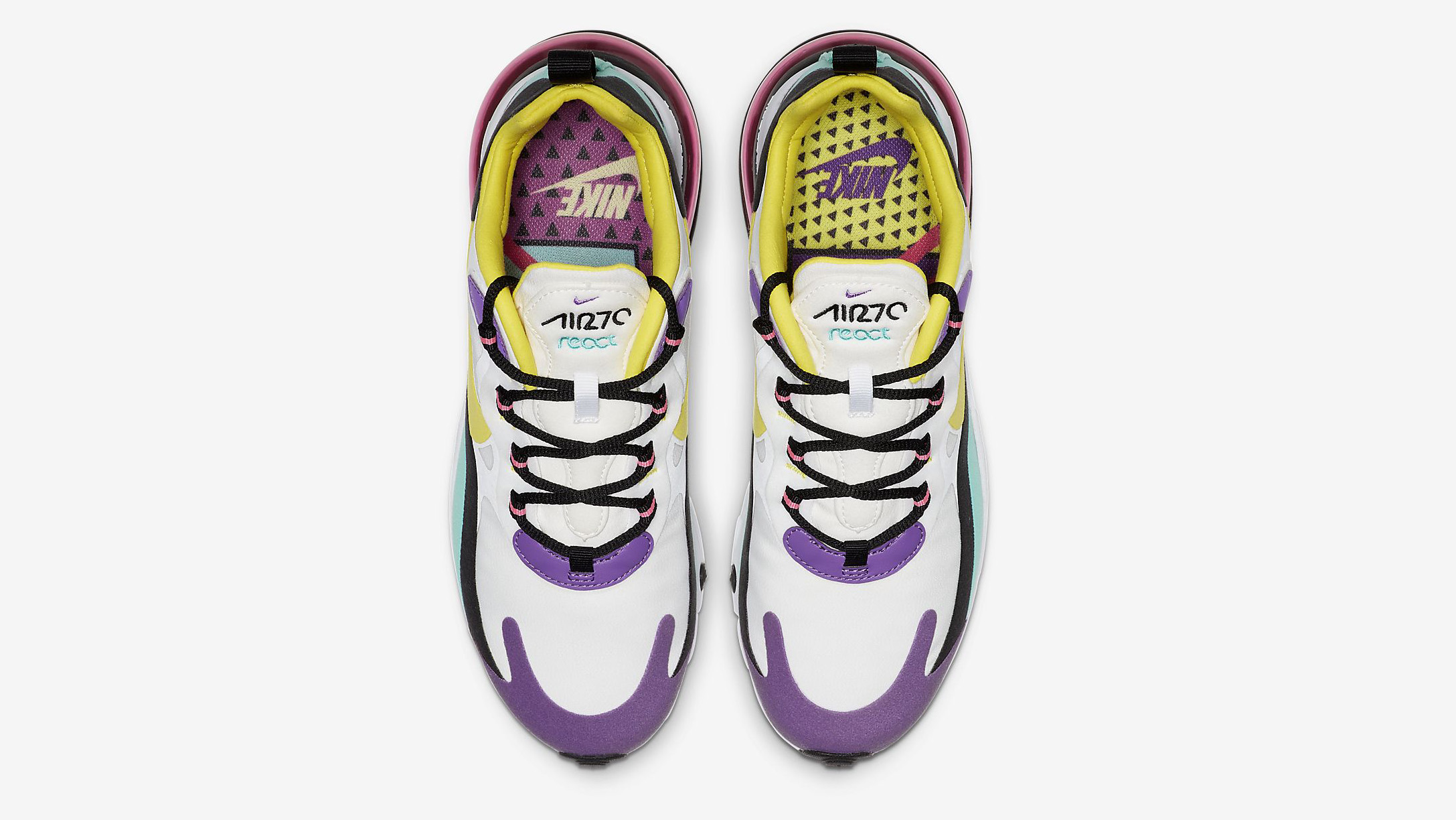 Nike Air Max 270 React White Bright Violet top