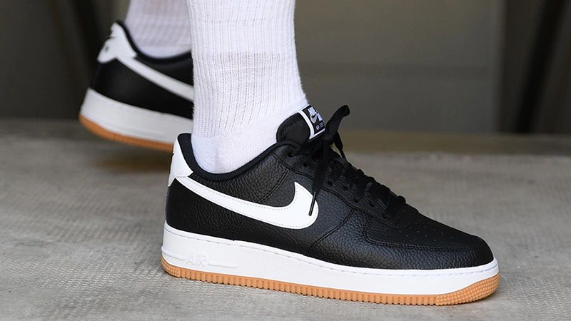 black and white air force ones with gum bottom