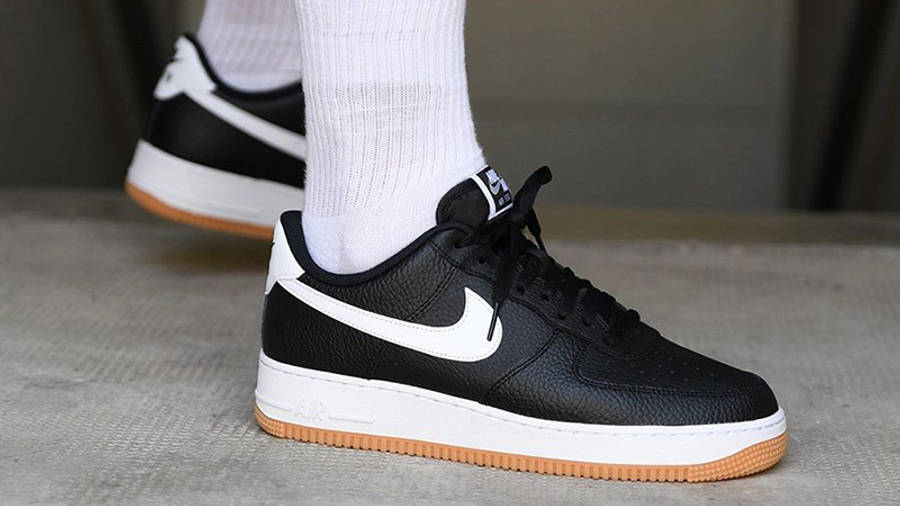 nike air force black with gum sole