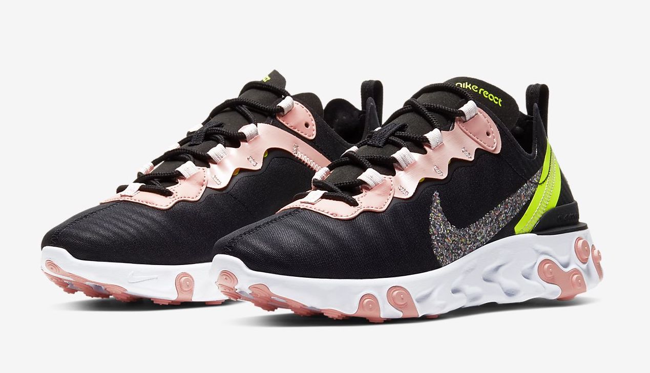 Nike React Element 55 Black Coral Stardust front