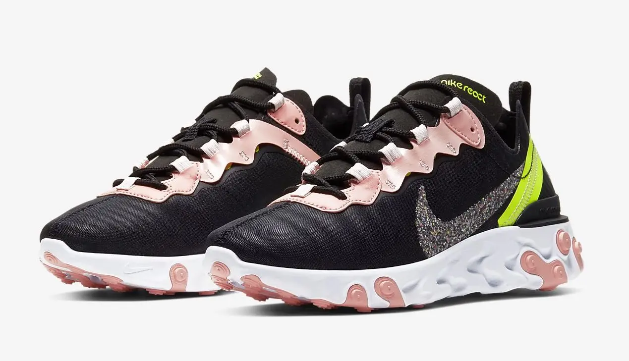 Nike react element sales 55 black pink