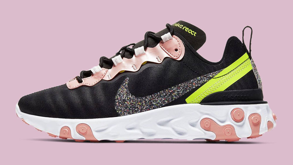 Nike React Element 55 Black Coral Stardust side copy Nike React Element 55 Black Coral Stardust side copy