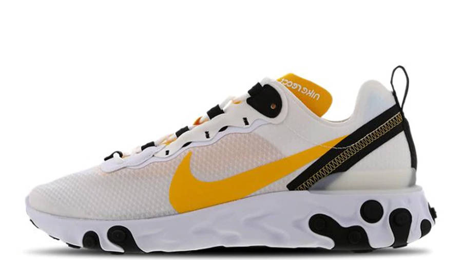 nike react white and gold