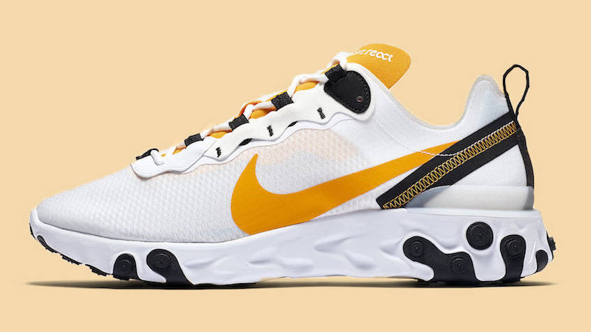 Nike react store white and gold