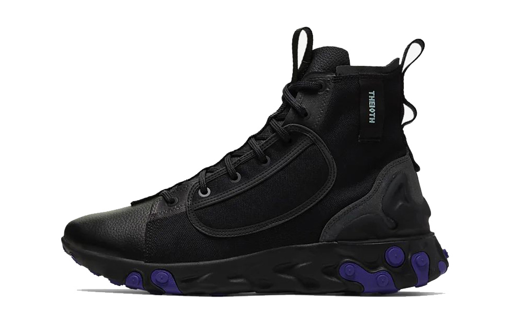 purple and black nike react