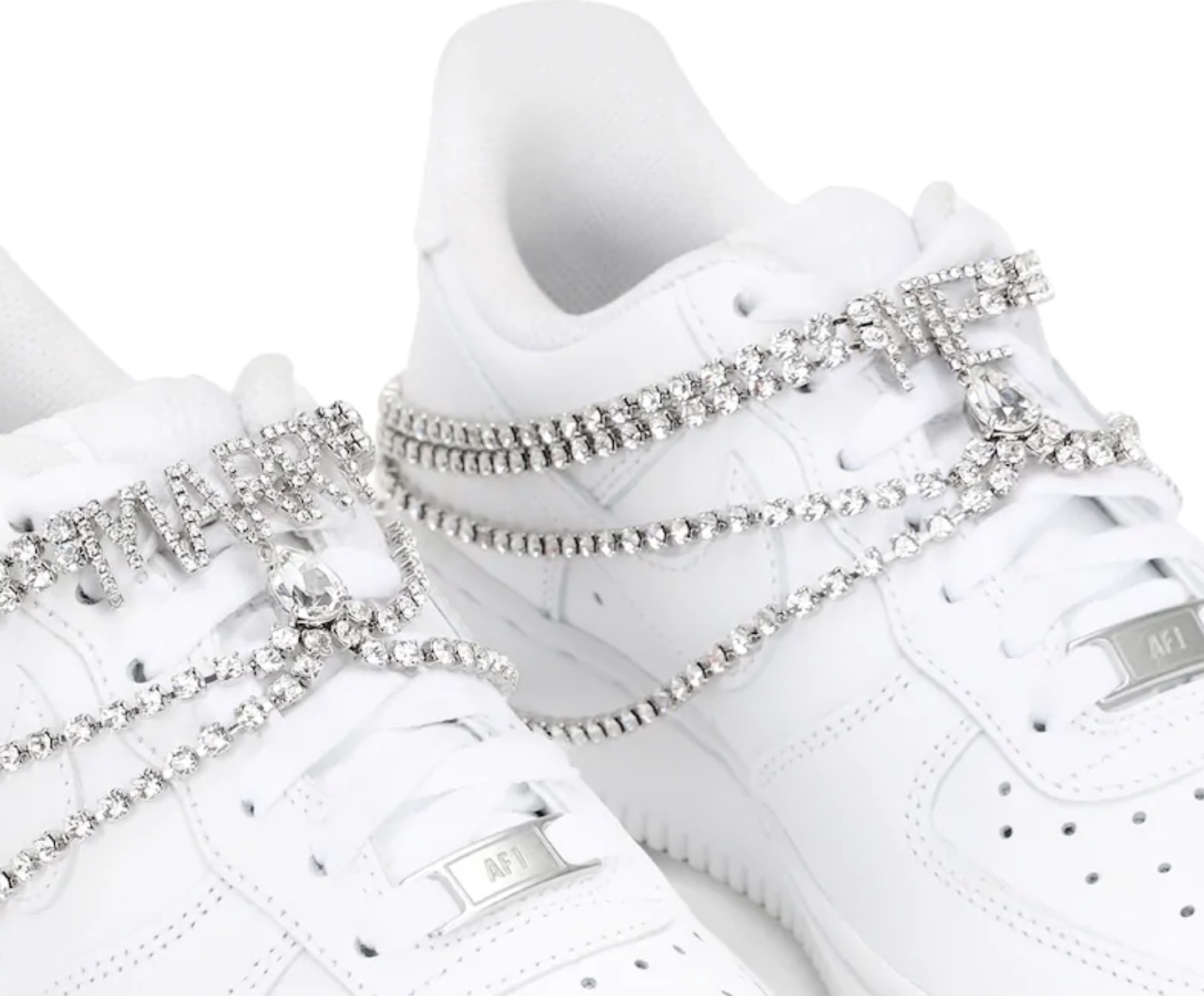スニーカー Air Force 1 Low x Swarovski \"Marry and Me\" Bridal Sneakers Swarovski Crystal Nike Air Force One Low Top Women's Bling