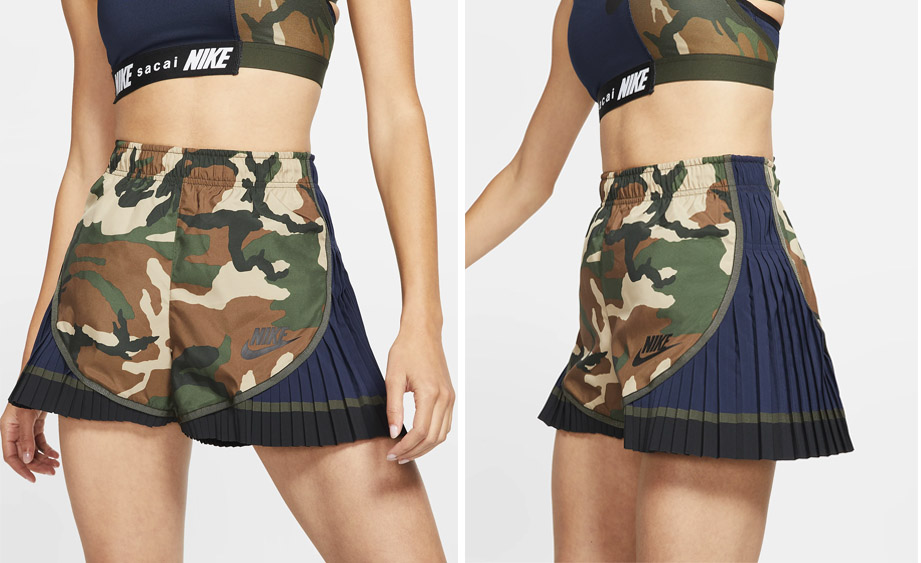 nike sacai pleated tempo shorts