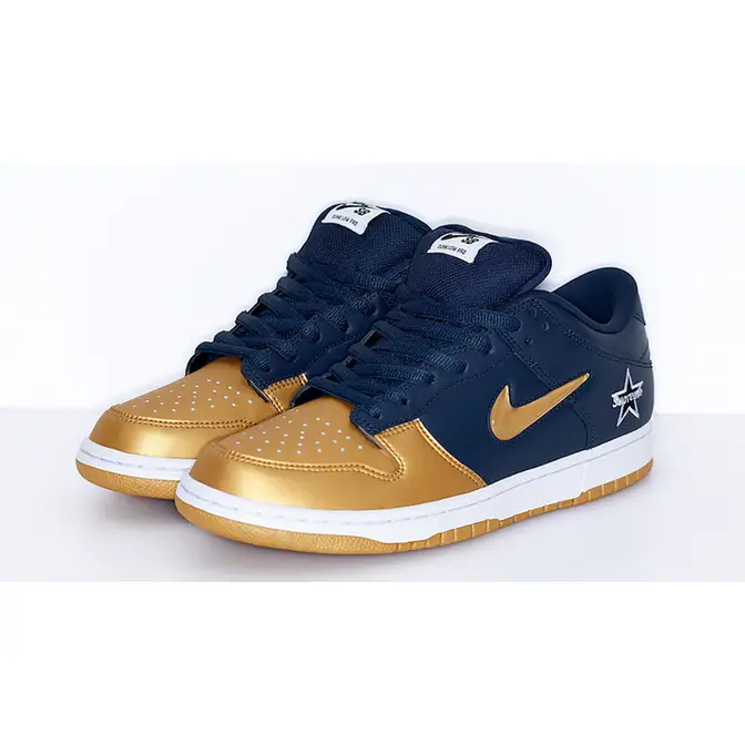 Supreme x Nike SB Dunk Low Gold Navy