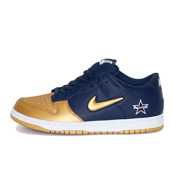 Supreme x Nike SB Dunk Low Gold Navy