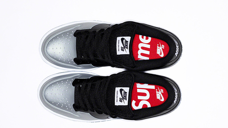 Supreme x Nike SB Dunk Low Silver Black