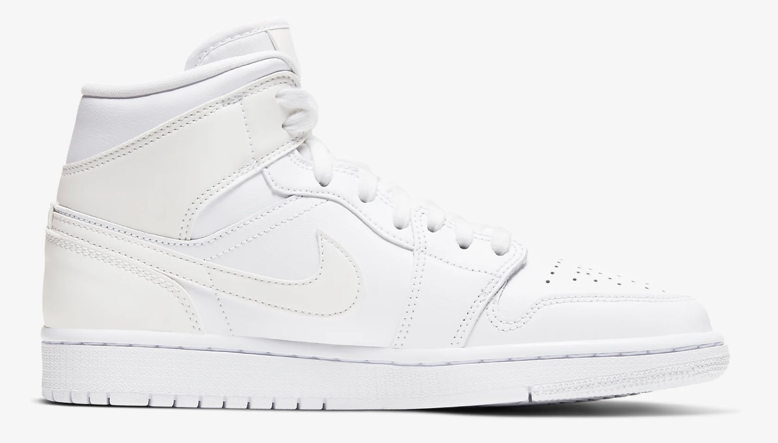 This Triple White Air Jordan 1 Mid On Nike Is One For The Minimalists 2