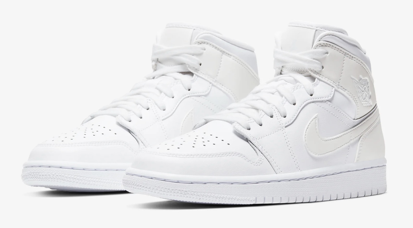 This Triple White Air Jordan 1 Mid On Nike Is One For The Minimalists 4