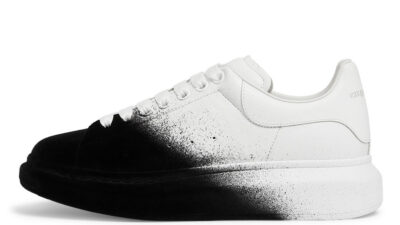 Alexander McQueen Exaggerated-Sole Velvet White Black 586388WHWM19034