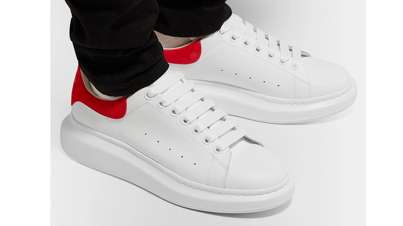 alexander mcqueen shoes white and red