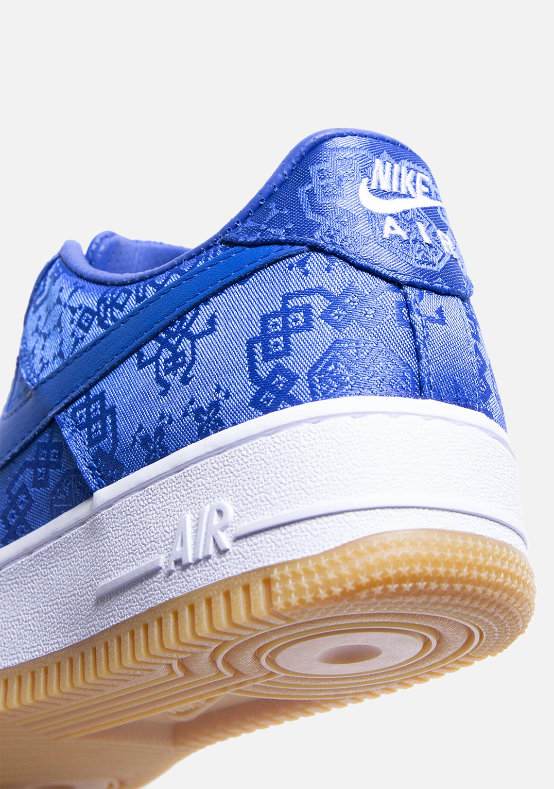 CLOT x Nike Air Force 1 Game Royal heel