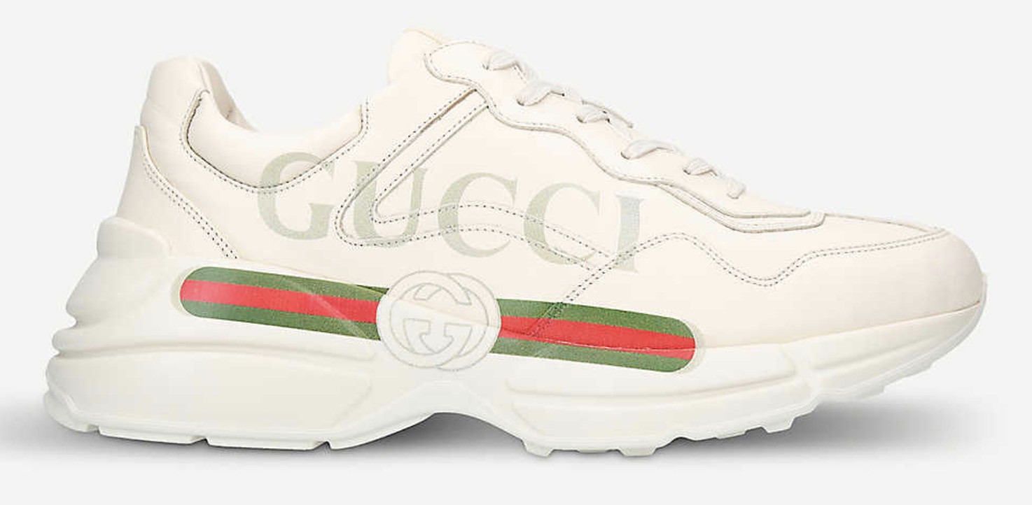 Gucci Ladies rhyton leather running trainers
