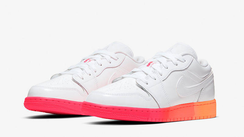 Jordan 1 Low GS White Crimson Mango