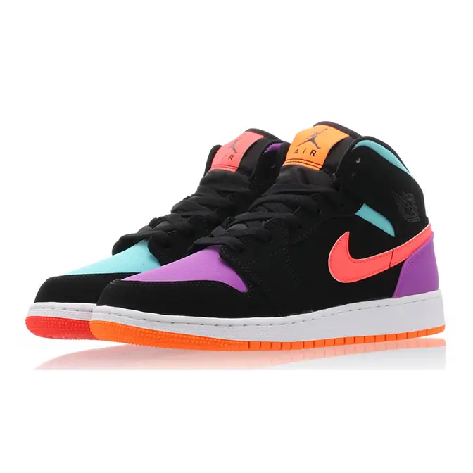 Jordan 1 Mid GS Black Multi Where To Buy 554725 083 The Sole