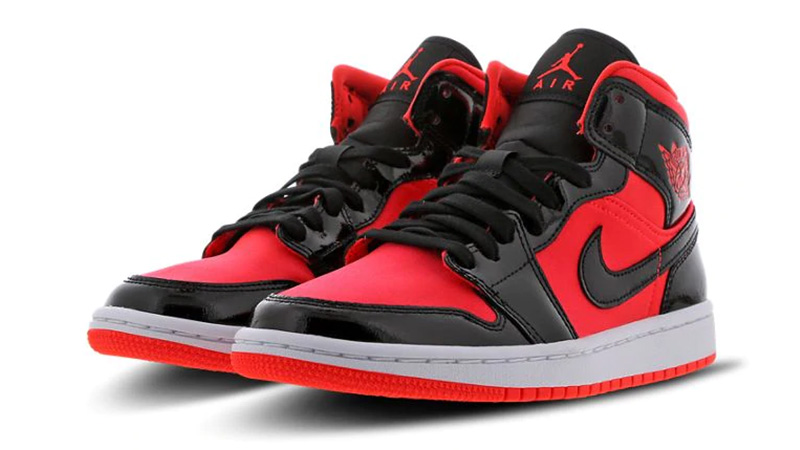 jordan 1 mid hot punch black womens