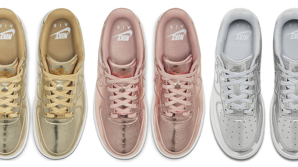 Nike Air Force 1 Liquid Metal Gold Silver Rose Gold Nike Air Force 1 Liquid Metal Gold Silver Rose Gold