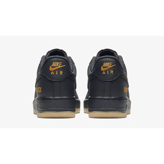 Nike The Swoosh branding on the pale Nike Special Field Air Force 1 Mid LA Low WTR Gore-Tex Black CK2630-001 back