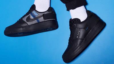 Nike Air Force 1 Type Black Photo Blue Platinum Tint On Foot