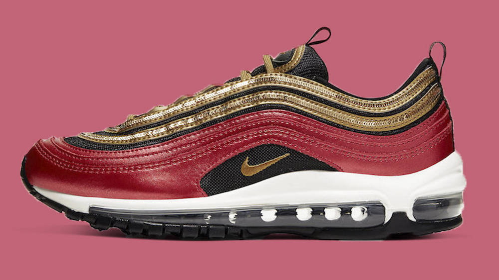 Nike Air Max 97 Red Glitter Gold copy