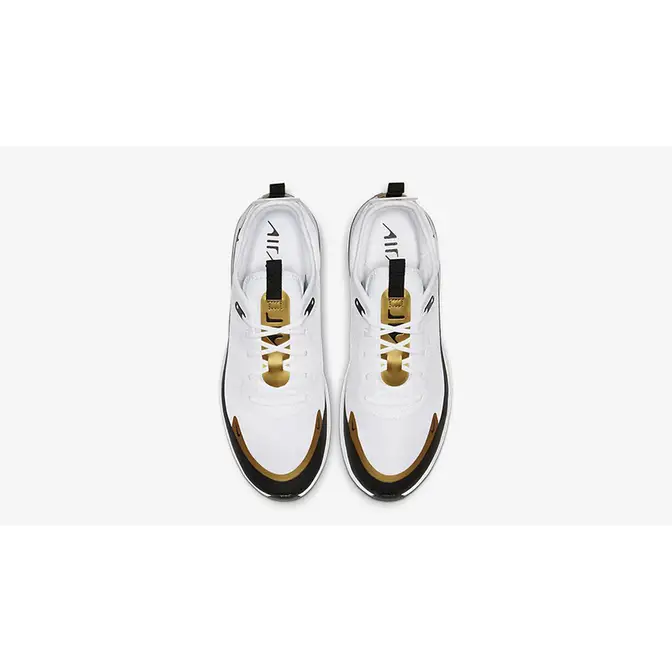 Nike white black and gold air max dia trainers hotsell