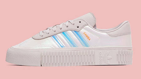 The adidas Sambarose Has Been Tinted Pink With Iridescent 3-Stripe Branding The adidas Sambarose Has Been Tinted Pink With Iridescent 3-Stripe Branding