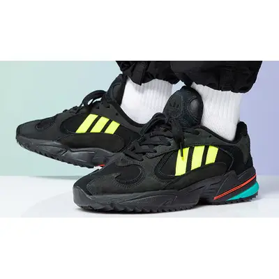 adidas Yung 1 Trail Black Solar Yellow EE5321 on foot front
