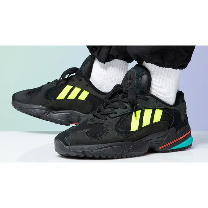 adidas Yung 1 Trail Black Solar Yellow EE5321 on foot front